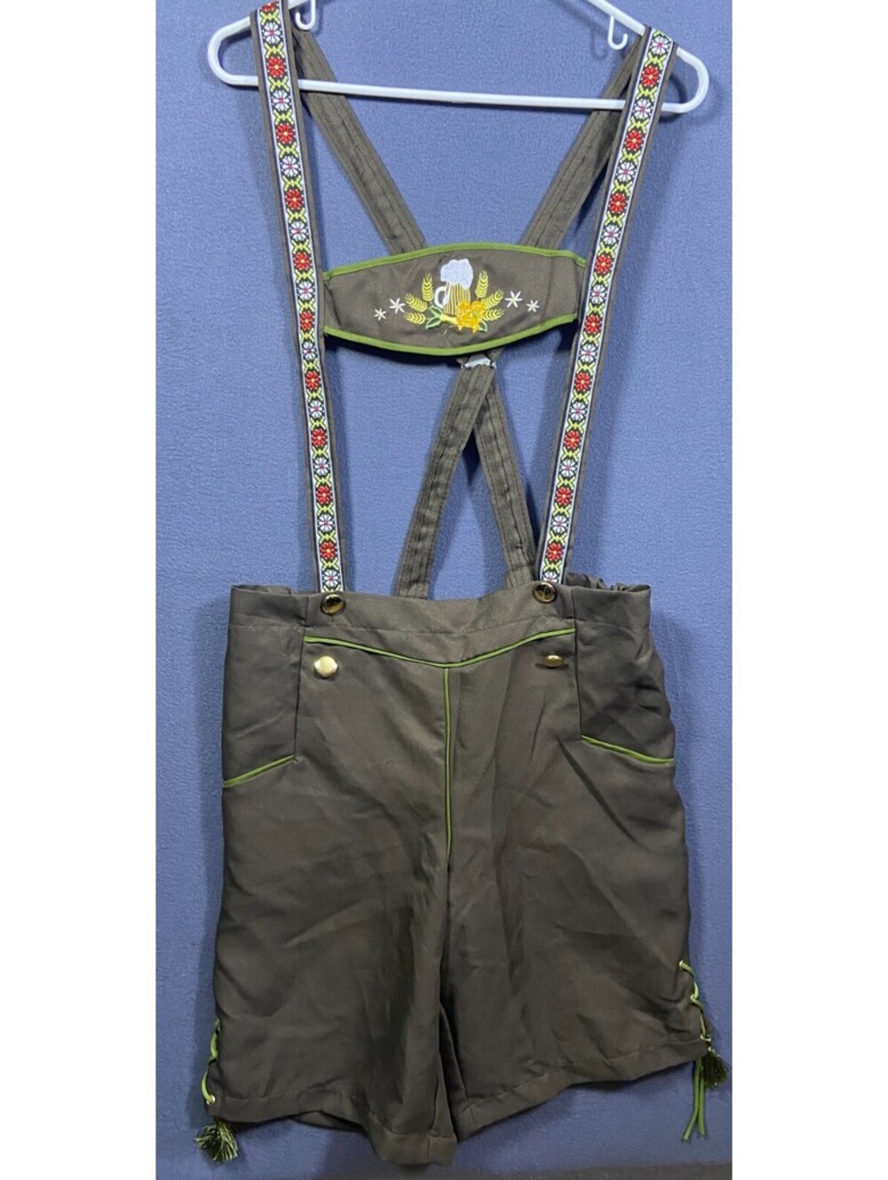 Costume Fabric Lederhosen German Bavarian Oktoberfest M No Tag See Pics EUC!